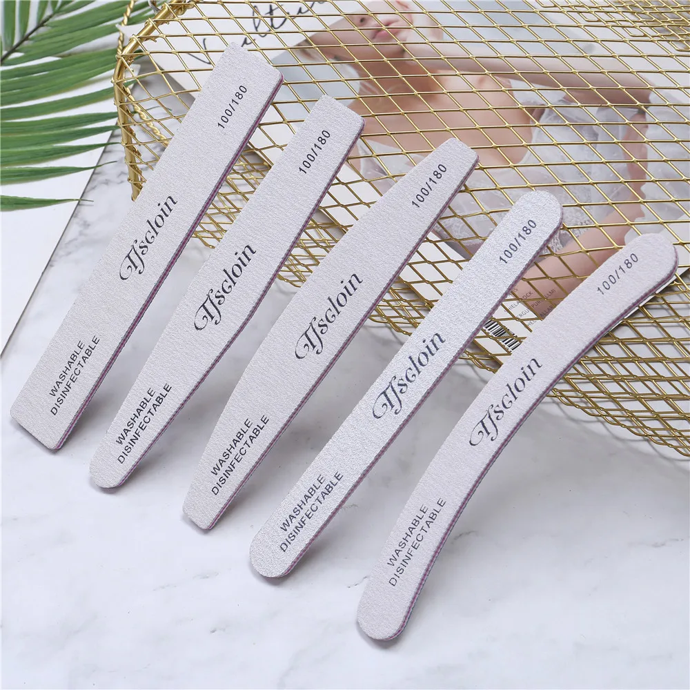 10Pcs/Lot Nail File 100/180 Sanding Buffer Block Sandpaper for gel nails Grit nail tools | Красота и здоровье