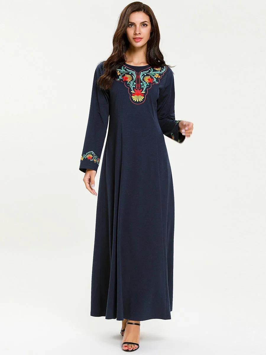 Этническое мусульманское женское платье с вышивкой большие качели а-силуэт