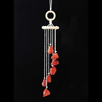 handmade wind chimes raw crystal wind chimes indoor unique 19 69in length red stone pendant decor with wooden top meditatio