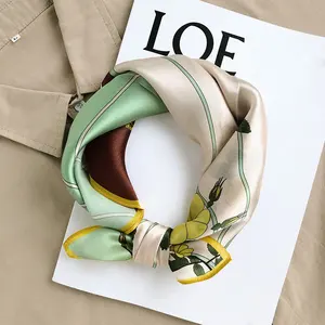 Шарф шёлковый Женский, 2020 натуральный сатин, шаль, палантин, роскошный брендовый женский платок, бандана, хиджаб, Пашмина, шарфы, 100%