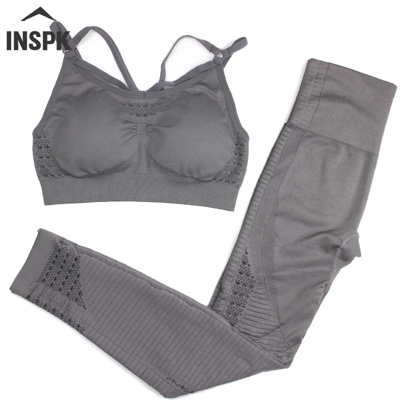 Женский комплект из 2 предметов костюм для фитнеса с вырезами бюстгальтер