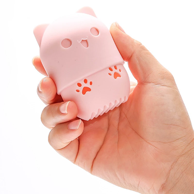 

1pc Beauty Powder Puff Blender Holder Sponge Makeup Egg Drying Case Portable Soft Silicone Cosmetic Blender Sponge Box Holder