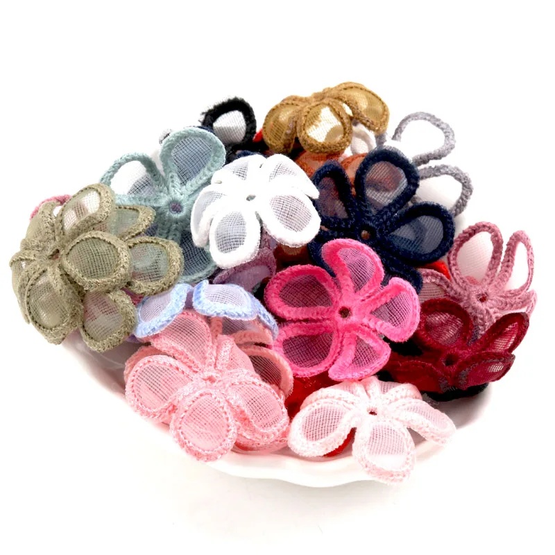 

10pcs Beautiful Lace Flower Applique Trim Embroidered Lace Patches For Handmade Garment Accessories Decoration Sewing DIY 35mm