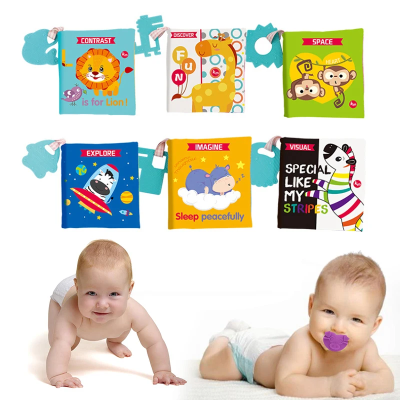 

Baby Cloth Book Toy Silicone Teether Infant Learning Education Early Teaching Gift For Newborn Baby Toys 0-12 Months Toddler Toy