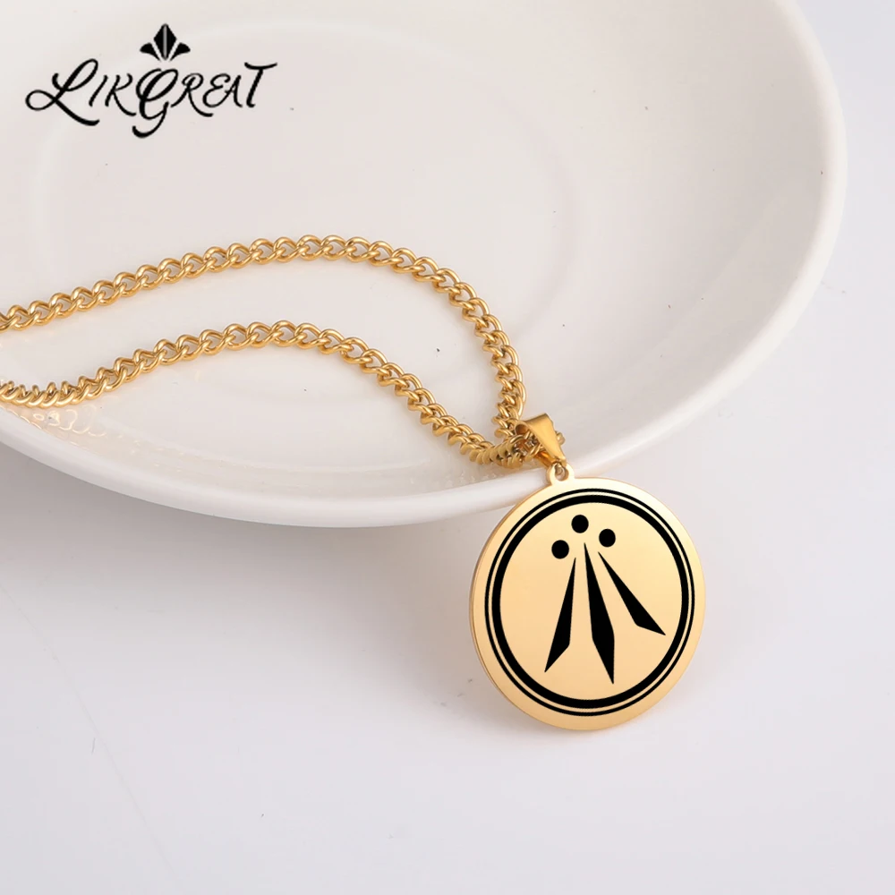 

LIKGREAT Awen Three Rays of Light Pendant Necklaces Bardic Druidry Irish Celtic's Talisman Amulet Stainless Steel Wicca Jewelry
