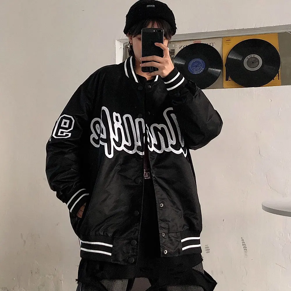 

Mens Bomber Jackets Baseball Fashion Men Anorak Hip Hop Streetwear Jackets Male Casual Baseball Uniform Coats Clothing