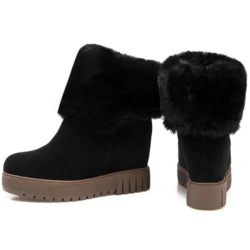 Зимние ботинки на плоской подошве ботильоны высоком каблуке и танкетке женская