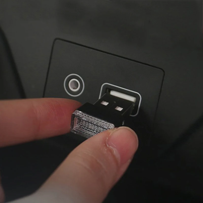 1 шт. мини-светодиод машины светильник лампа авто Интерьер USB атмосферный свет Plug And Play Декор лампа аварийный светильник ing Pc автомобильные аксессуары