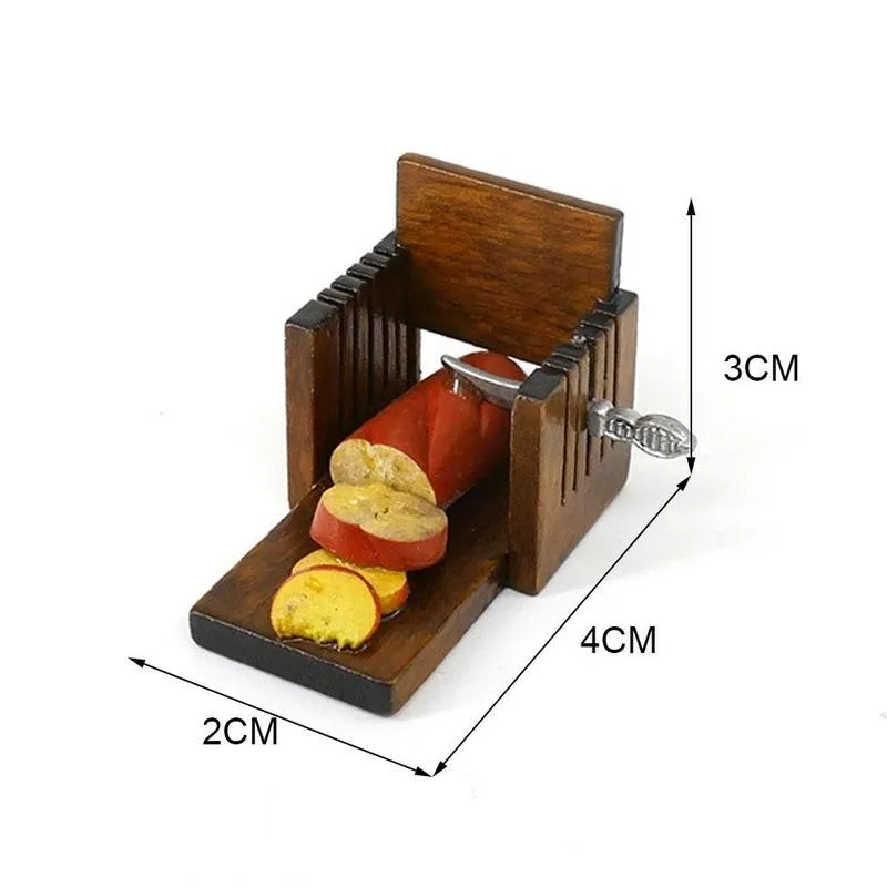 

1:12 Doll House Accessories Mini Toast Bread Slicer Kitchen Accessories House 1pc Slicer Model Food Bread Cute Slicer Mould F7Y8