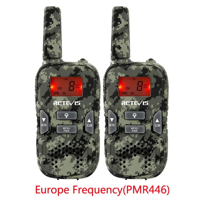 2 шт. Retevis RT33 мини-рация для детей двухстороннее радио 0,5 Вт PMR радио PMR446 FRS VOX фонарик Рождественский подарок/подарок на год - Цвет: Europe Frequency PMR