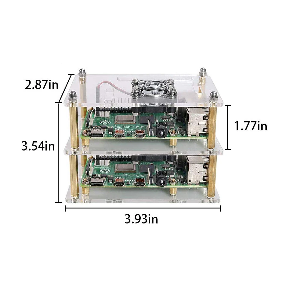 Raspberry Pi 4 B чехол, Raspberry Pi Rack кластерный чехол с охлаждающим вентилятором для Raspberry Pi 3 Model B+, Pi 2 Модель B, Pi B