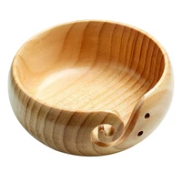 wooden woolen storage bowl hand woven sewing supplies tool with lid organizer holder for knitting perfect gift