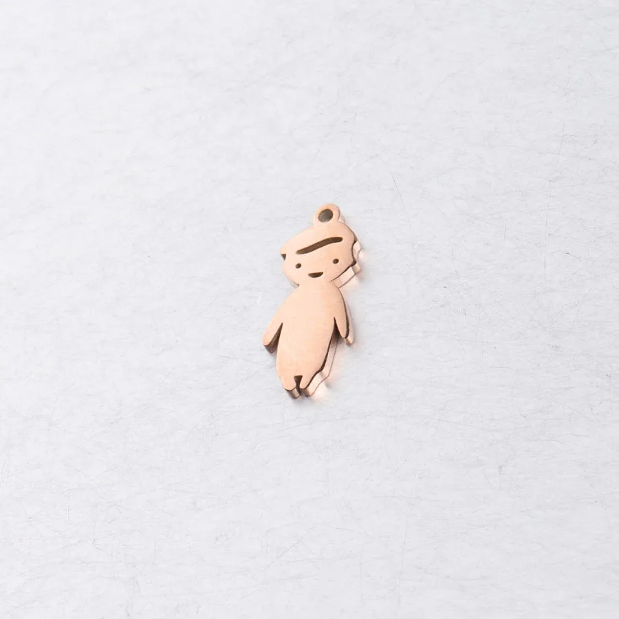 rose gold boy Серебро/золото/розовое золото, нержавеющая сталь, пустая Подвеска для мальчиков и девочек, Очаровательная подвеска для детей, семейная металлическая бирка, зеркальная полировка,, 20 шт - Окраска металла: rose gold boy