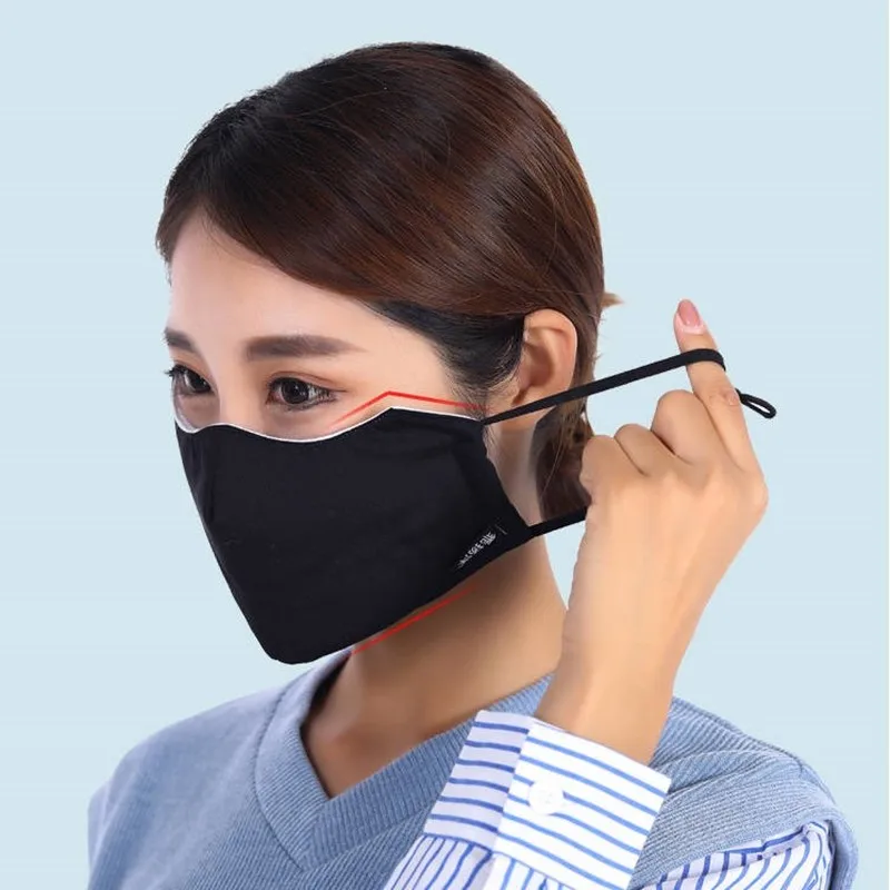 4 шт. Зимняя Маска из хлопка PM2.5 маска от пыли моющаяся многоразовая Ветрозащитная