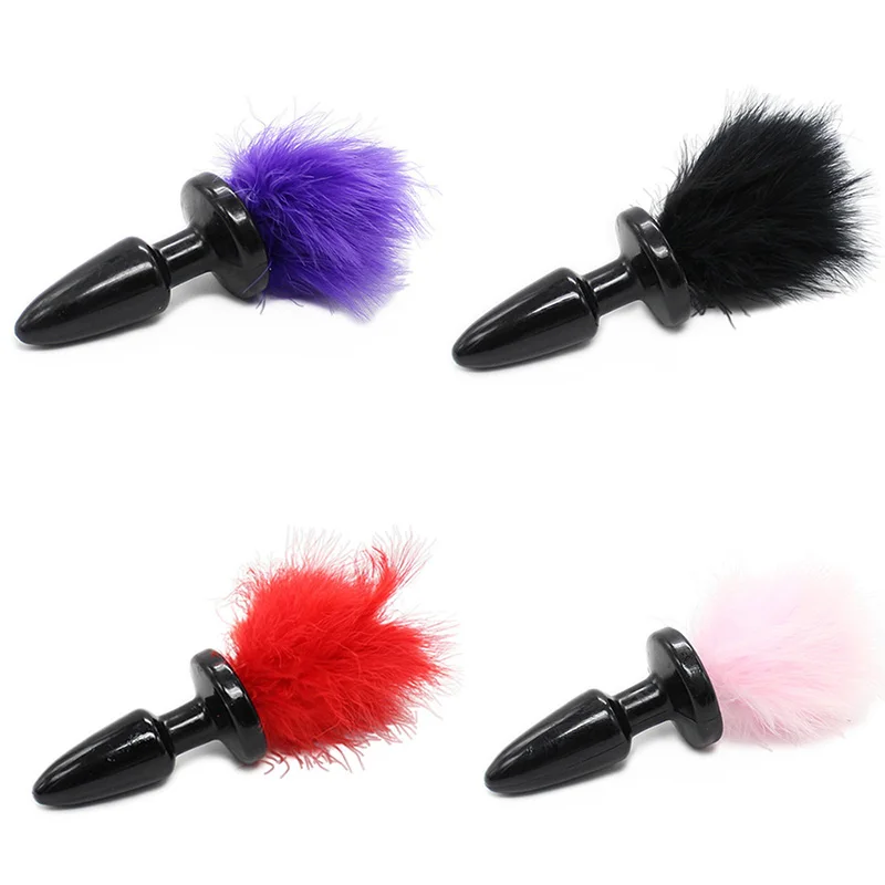 Девушка плюшевый хвост силиконовый массажер анальный фаллоимитатор