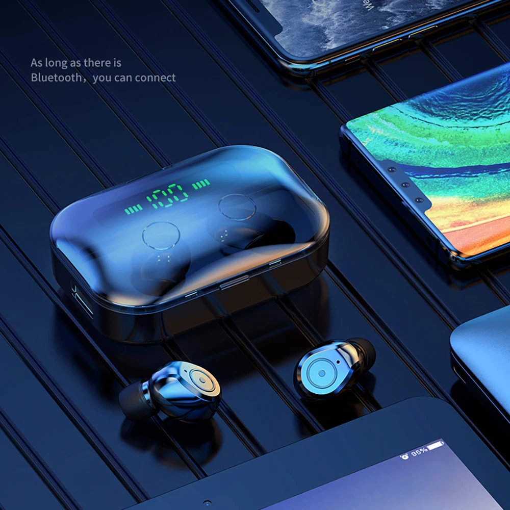 

TG01 Cross-border Bluetooth Headset Binaural Mobile Phone Rechargeable Magnetic Suction High Battery Life
