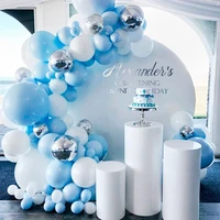 blue silver macaron metal balloon garland arch kit wedding birthday balloons decoration party balloon for kids baby shower decor