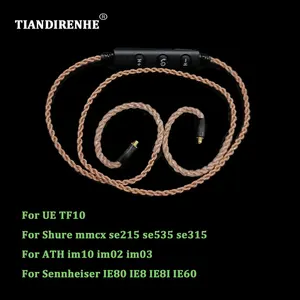 Bluetooth-Адаптер MMCX для наушников Shure SE215, SE535, SE846, UE900, tf10, TF15, Sennheise, ie80, ie8, 28 ядер, плетеный провод из чистой меди