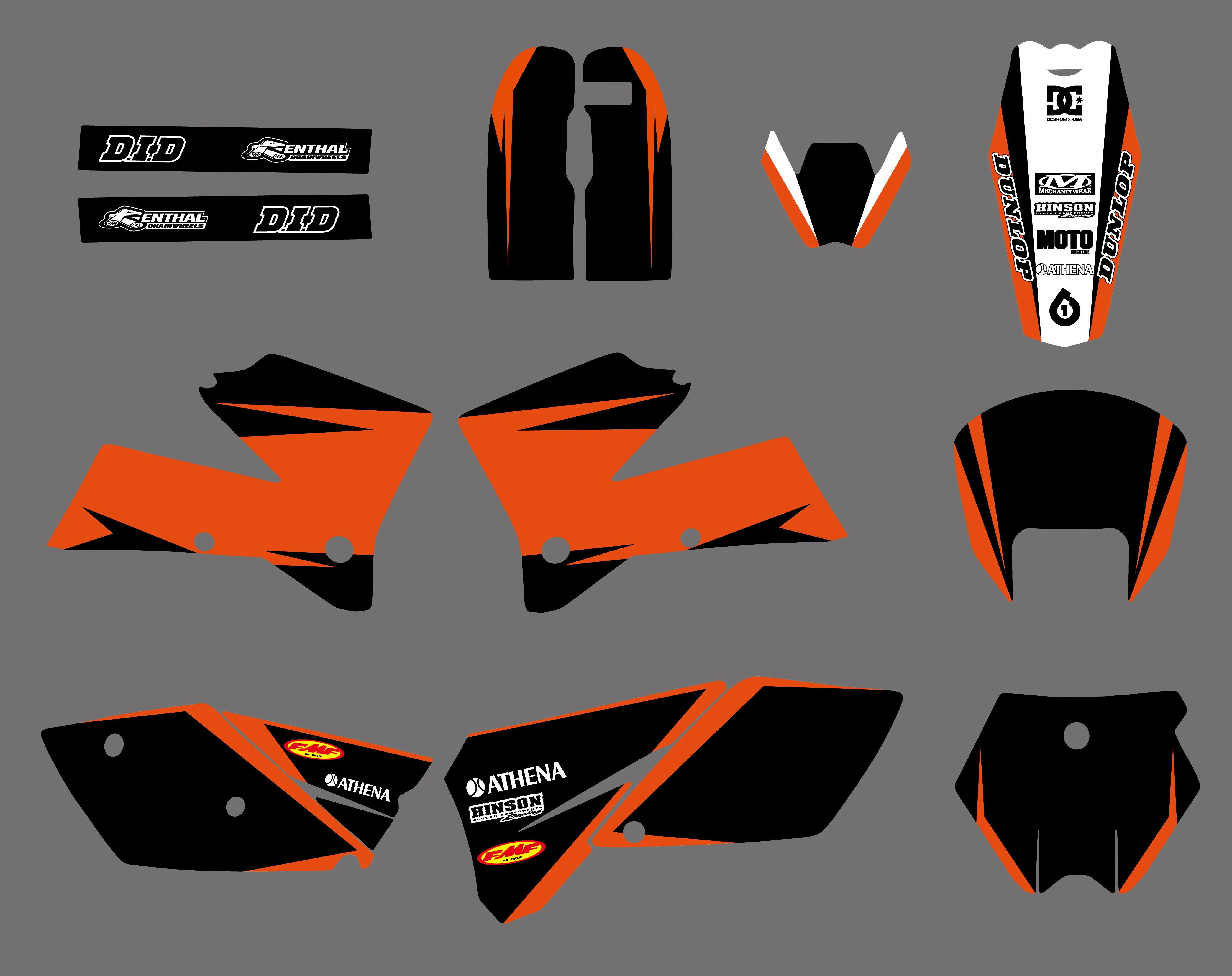 Мотоцикл Графика наклейки для KTM 125 250 380 400 520 SX 2005 2006 руль Fatbar Графический Dirt Pit