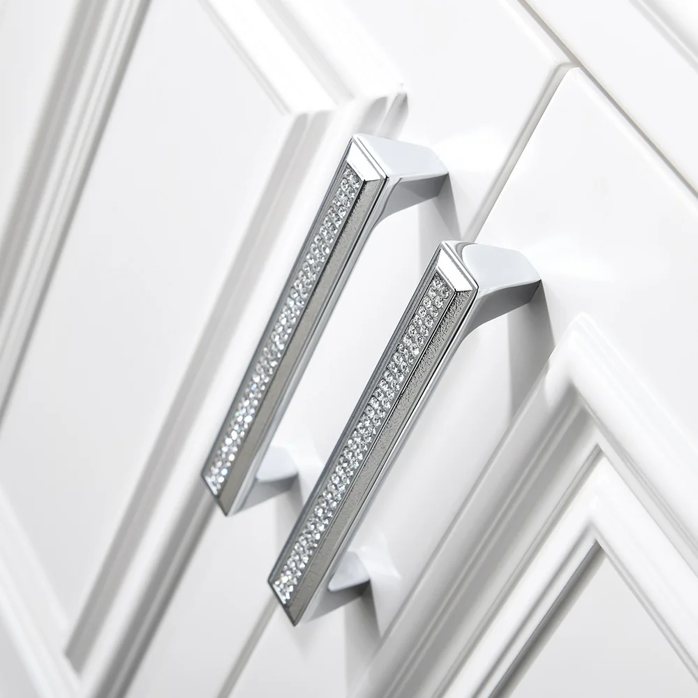 Ручки для шкафа из цинкового сплава 1 шт. ручки мебели чешского хрусталя и алмаза