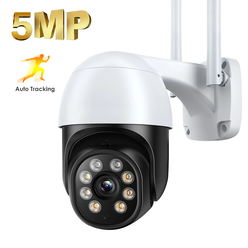 

5MP PTZ Wifi IP Camera 1080P Outdoor Wireless Auto Tracking Security Camera P2P Human Detect 4x Digital Zoom CCTV Camera