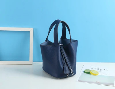 Blue Unua amo Brand Women Handbags Fashion High Capacity Basket Bag Ladies Luxury Genuine Leather Bucket Totes Hand Bags - Цвет: Blue