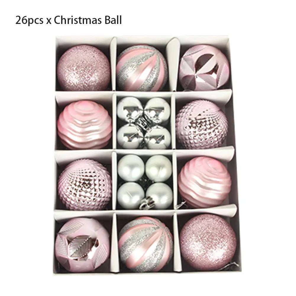 

26pcs Party Supplies DIY Baubles Gift Window Hanging Cute Living Room Christmas Ball Home Decor PVC Bedroom Festival Atmosphere