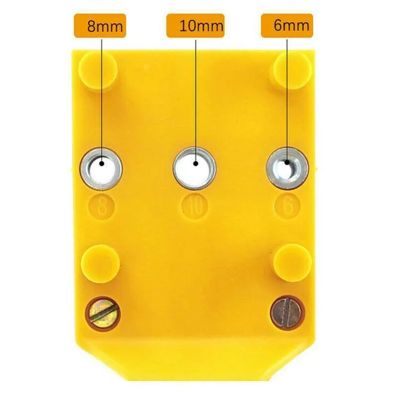 

Woodworking Doweling Jig Drill Guide Wood Dowel Drill Hole Tool Kit 6 8 10mm Impact-resistant Plastic
