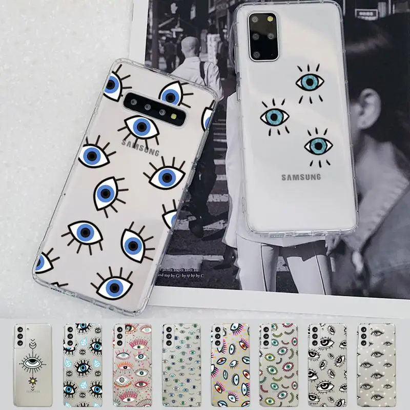 

Eye Blue Evil Eye Print Phone Case For Samsung A 51 30s 71 21s 70 10 31 30 52 12 40 S20 21 plus lite UlTRA