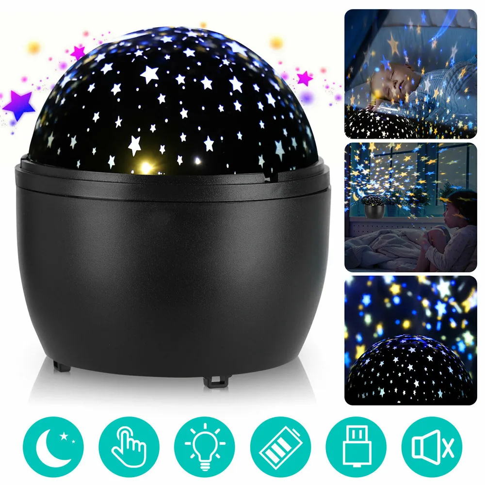 

Sky Projector Star Moon Galaxy Night Light For Children Kids Bedroom Decor Projector Rotating Nursery Night Light LED Baby Lamp