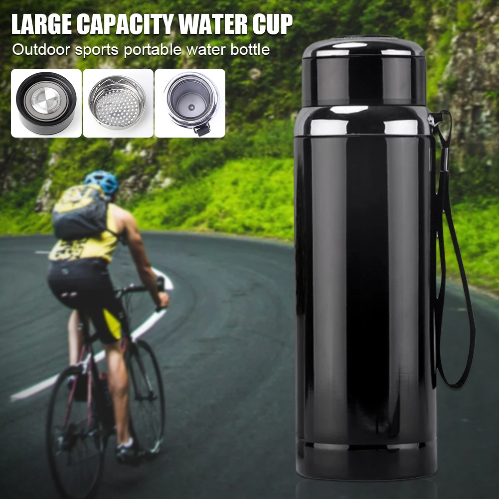 

600/800/1000ml Stainless Steel Water Bottle Vacuum Insulated Water Cup with Tea Filter Keep Cold/Hot Portable Sports Bottle