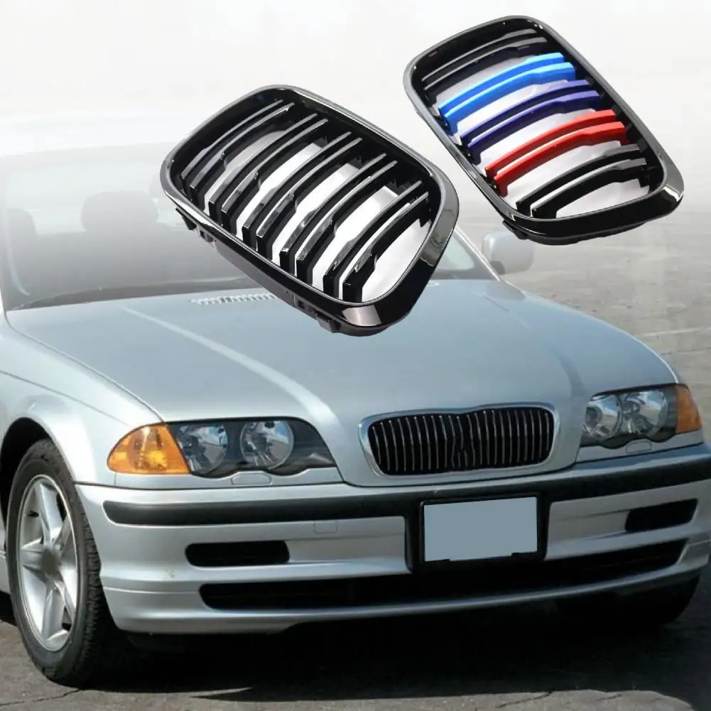 

Portable 2Pcs Reliable Perfect Match Front Bumper Grill 51138208489 51138208490 ABS Bumper Grille Dual Slat