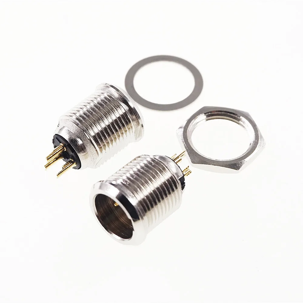 

200 шт. 3-позиционный мини-разъем XLR, Панельное крепление, штыри, 3-контактный круглый разъем, прямой паяльный разъем PCB