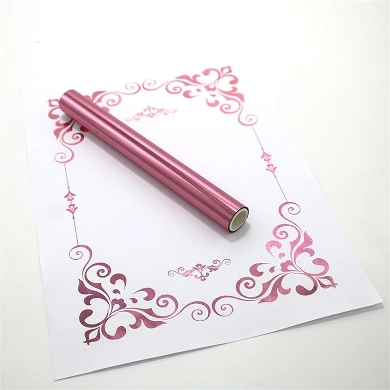 Розовая Фольга для горячего тиснения 5 м х 1 рулон Золотая фольга лазерного