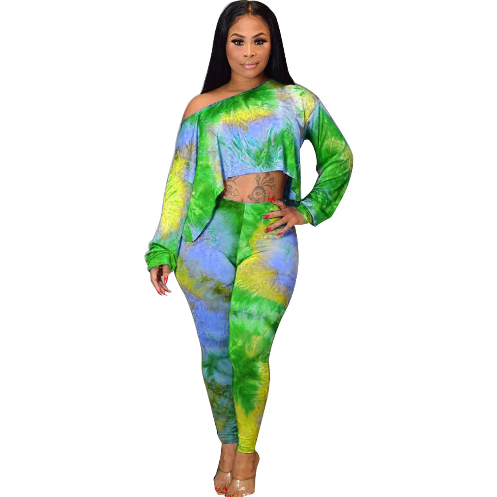 Женский пикантный комплект из двух предметов с принтом укороченный топ длинным