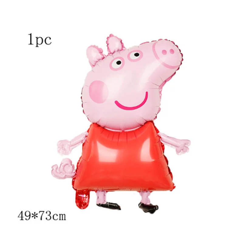1 шт. 18 дюймов Peppa фигурка свиньи воздушный шар Peppa Джордж фольгированные шары детский душ С Днем Рождения Вечеринка комната Dcorations детские игрушки подарок - Цвет: 1pcs