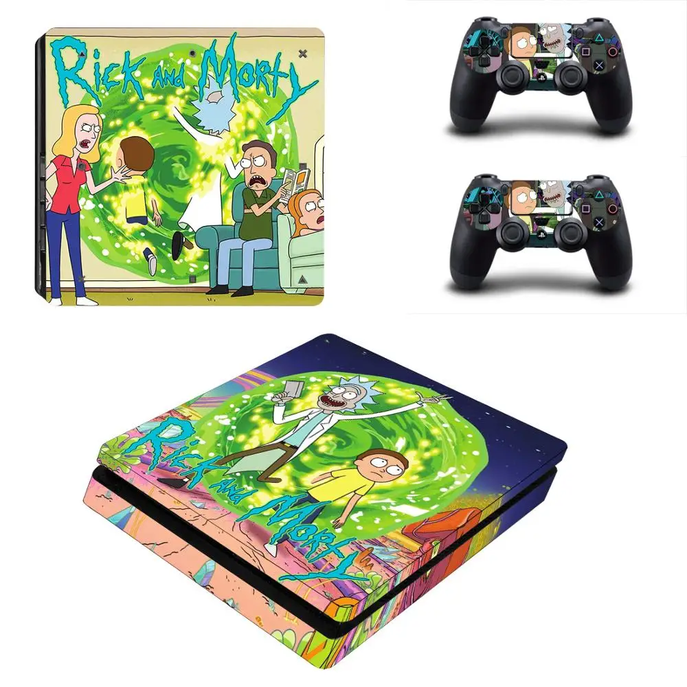 YSP4S-2809 Рик и Морти PS4 тонкая кожа Наклейка для консоли playstation 4 и 2 контроллера PS4 Slim Skins Наклейка виниловая - Цвет: YSP4S-2809