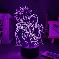 3d lamp anime fairy tail natsu dragneel and erza scarlet hug night light led touch sensor nightlight for child room decor table