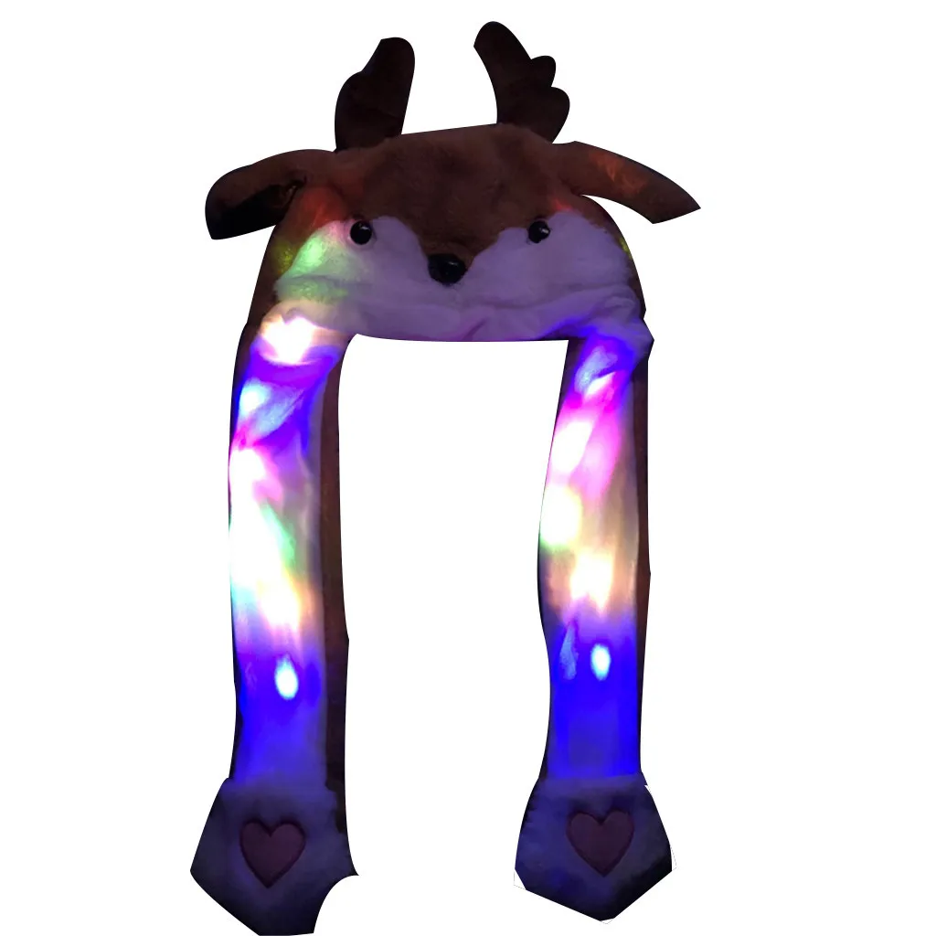 Волшебный Санта Клаус забавная шапка для женщин мужчин детей светильник шляпа