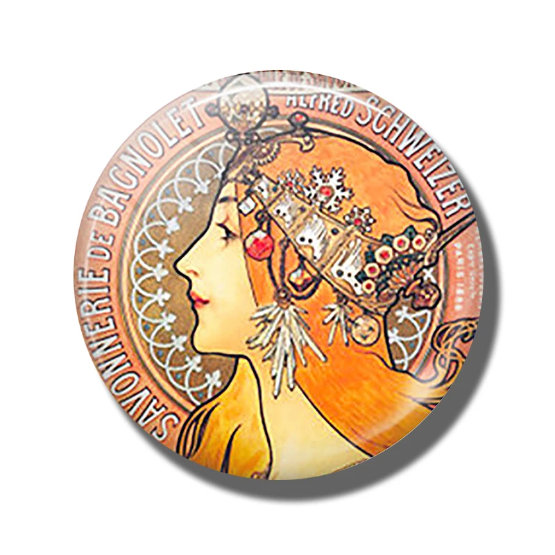 Alphonse Мария муча арт Знаки зодиака Плющ фрукты жизмонда стекло магнитные магниты