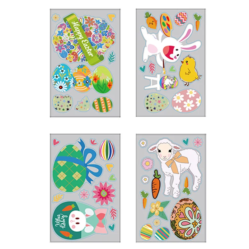 

9 Pcs Easter Decorations Bunny Window Clings Decor For Home Office Kids School Party Decorations Supplies FEA889