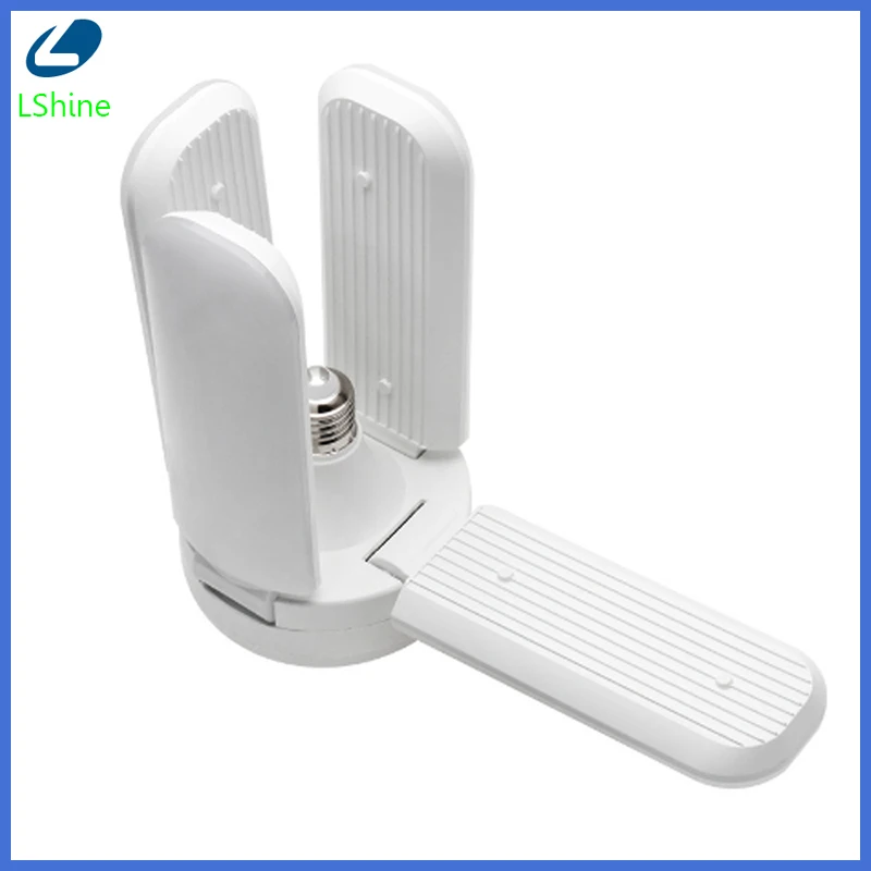 LED Garage Light Foldable 60W E27 Bulb 4 Fan Blades Deformable Ceiling Lighting 3000K/6500K AC85-260V for Workshop Warehouse | Лампы и