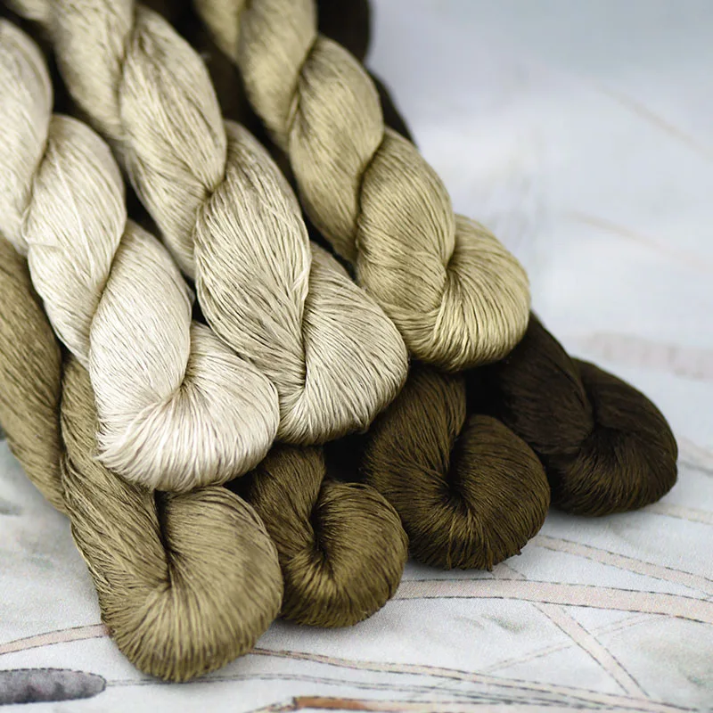 Шелковая нить для вышивки 1 шт. 400 м 100% шелк ручная вышивка крестиком зеленый