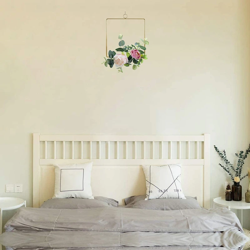 

Floral Hoop Wreath Garland Artificial Rose for Nursery Wall Decor