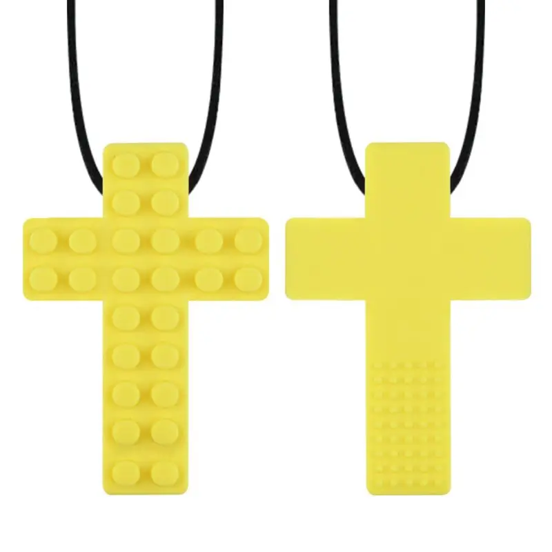 

Sensory Chew Necklace Brick Kids Chewy Silicone Biting Teether Toy for Autism