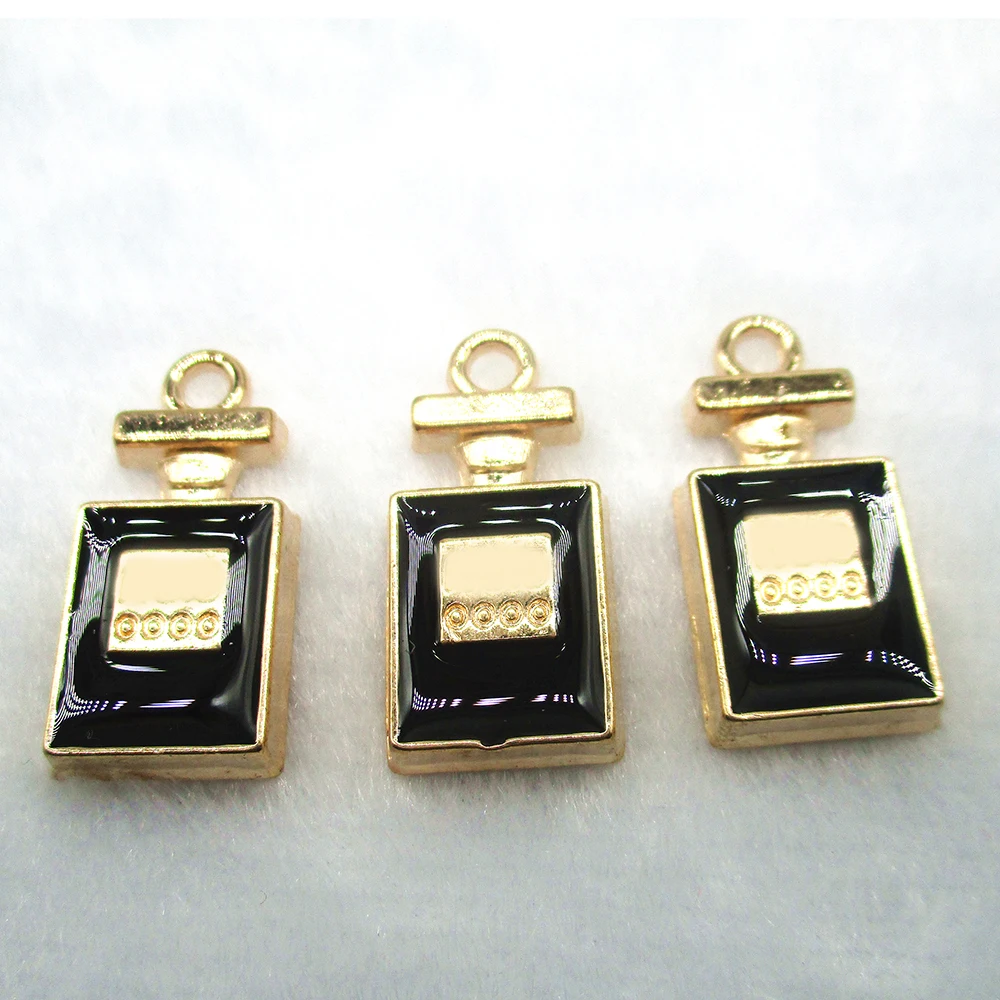 

10PCS Perfume Bottle Floating Enamel Zinc Alloy Charm DIY Bracelet Necklace Jewelry Accessory Female DIY Craft Wholesale XL415