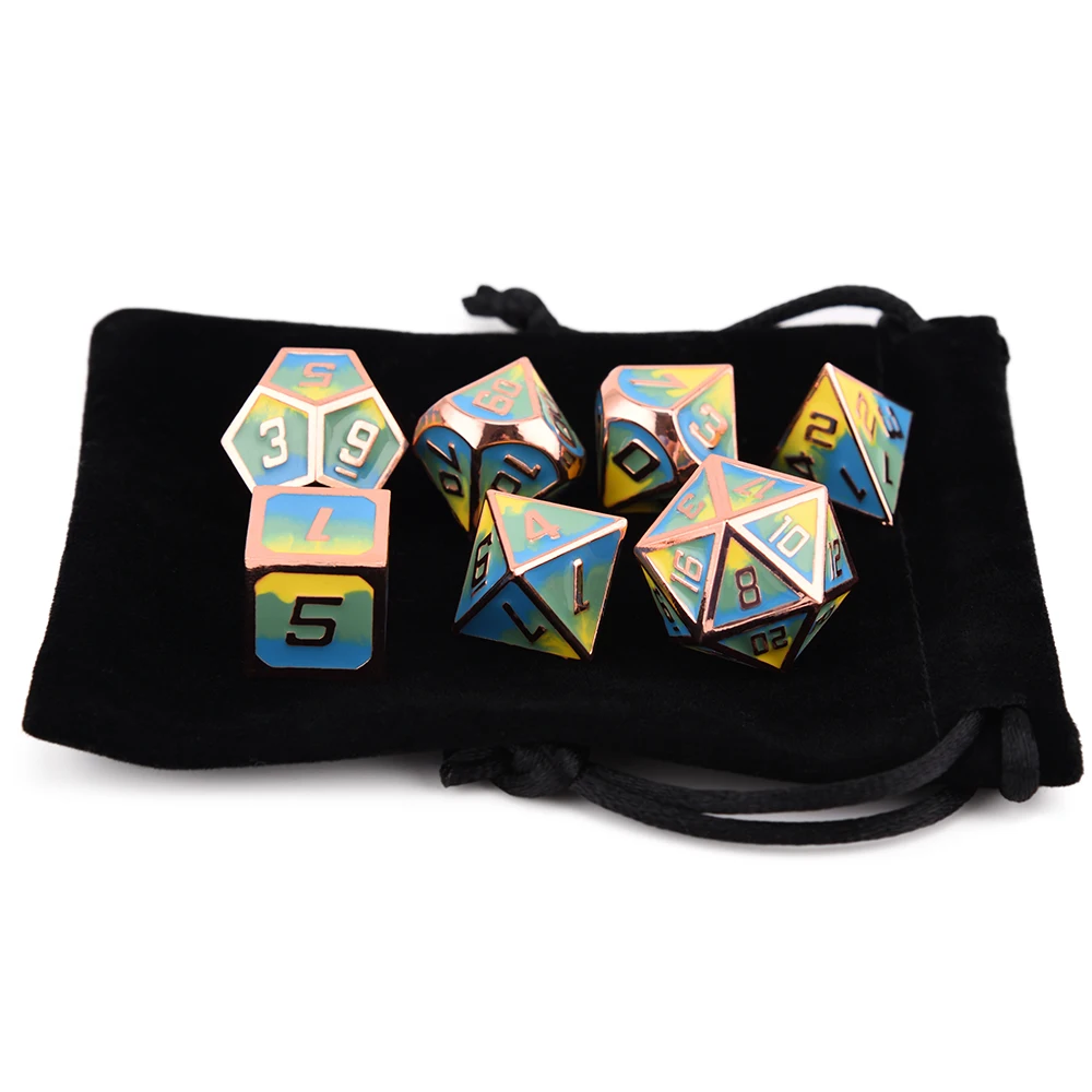 Настольные игральные кости с черным бархатным чехлом большие цифры для игры в РПГ DnD D4 D6 D8 D10 D % D12 D20|Кубики| |