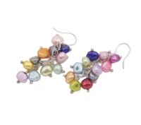 7mm 8mm real multi color baroque pearl dropdangle earring 1 8 beauty