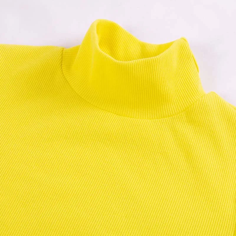 Осеннее платье WHZHM с длинным рукавом и воротником хомутом однотонное Красное