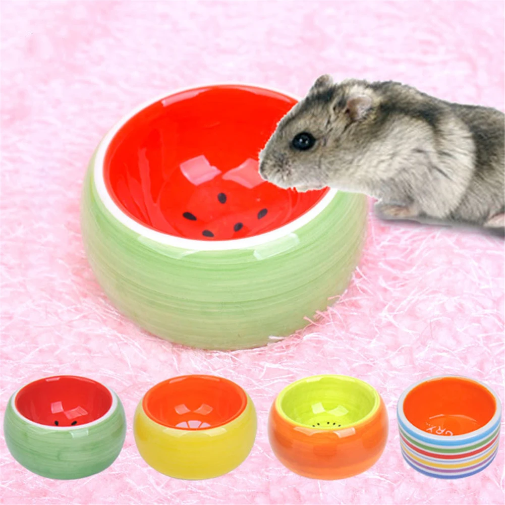 Small Pet Hamster Little Hedgehog Snack Feeder Creative Ceramic Bowls Golden Hamster Feeding Water Food Bowl Pet Supplies